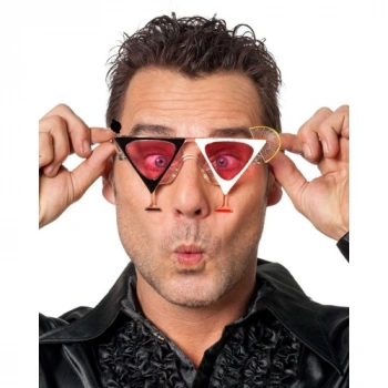 VipMarketim Siyah Beyaz Renk Martini Parti Gözlüğü