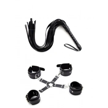 VipMarketim Siyah Kelepçe Kırbaç Set