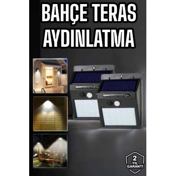 VipMarketim Solar Lamba Giriş Bahçe Yol Avlu Hareket Sensörlü Led Parlak Gece Su Geçirmez