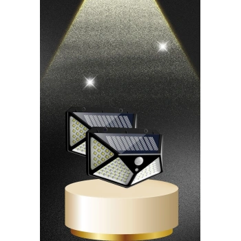 VipMarketim Solar Sensörlü Duvar Lambası Bahçe Lambaso Parlak Beyaz Işık Suya Dayanıklı