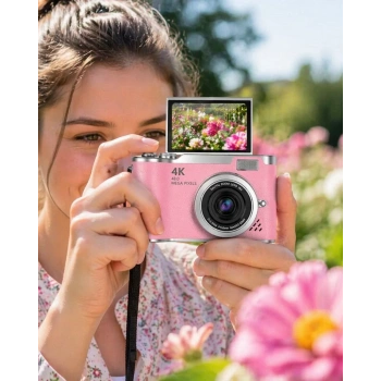 VipMarketim Sosyal Medya İçerik Kamera 48 MP HD Video Flip Ekranlı Dijital Kamera