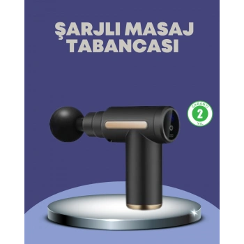 VipMarketim Sporcu Kas Masaj Tabancası 6 Kademe Güçlü Titreşim 4 Başlık Şarjlı Masaj Aleti