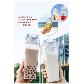 VipMarketim Süt Kutusu Tasarımlı İçecek Şişesi