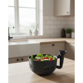 VipMarketim Süzgeçli Hazneli Sebze Yıkama Kabı Pratik ve Dayanıklı Mutfak Yardımcısı