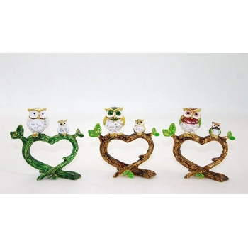 VipMarketim Swarovski 2li Baykuş Model 3