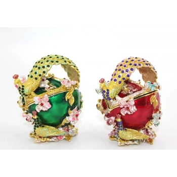 VipMarketim Swarovski Taşlı Tavuskuşu Kutu