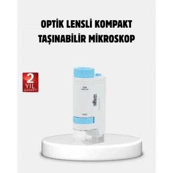 VipMarketim Taşınabilir Eğitim Mikroskobu 80X–200X LED Işıklı ve Darbeye Dayanıklı