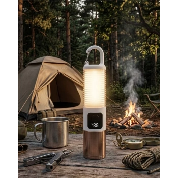 VipMarketim Taşınabilir LED Kamp Feneri USB Şarjlı Yüksek Parlaklık 500 Lümen Güç Göstergeli