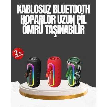 VipMarketim Taşınabilir Şarjlı Bluetooth Hoparlör Güçlü Bas