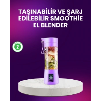 VipMarketim Taşınabilir Şişe Blender 380ml Şarjlı Spor Smoothie Shake Karıştırıcı