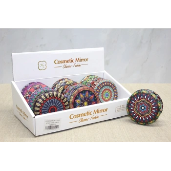 VipMarketim Taşlı Yuvarlak El Aynası Kalın Model 3