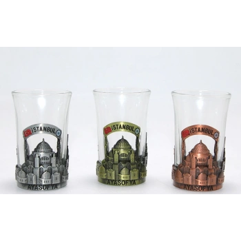 VipMarketim Tekli Metal Cam Bardaklı Shot Bardak