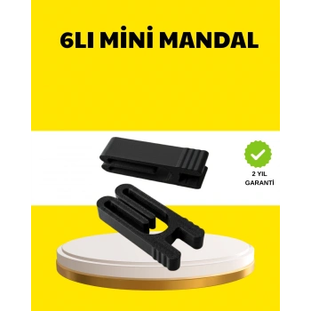 VipMarketim Tekrar Kullanılabilir Poşet Mandalı Siyah 6’lı Set