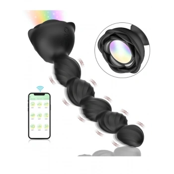 VipMarketim Telefon Kontrollü Haley Rose Pulled Beads Anal Plug – Siyah