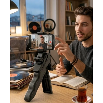 VipMarketim Telefon Tripodu Masaüstü Stand 360 Derece Dönebilen Telefon Tutucu