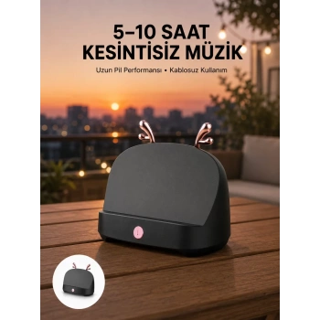 VipMarketim Telefon Tutucu Bluetooth Hoparlör Geyikli Renkli Uzun Ömürlü