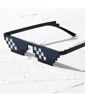 VipMarketim Thug Life Trend Güneş Gözlüğü Mozaik Siyah Kedi Gözlükleri