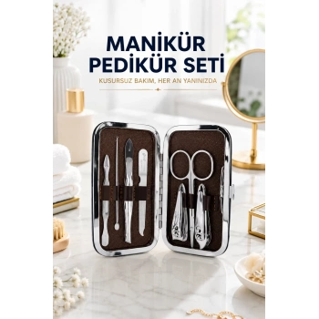 VipMarketim Tırnak Temizliği Tırnak Batığı ve Düzenli Bakım İçin 7 Parça Çelik Set