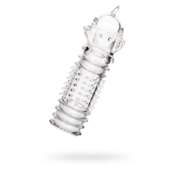 VipMarketim Tırtıklı Noktalı Şeffaf 15.3cm Penis Kılıfı