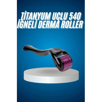 VipMarketim Titanyum Uçlu Derma Roller 540 İğneli 1 mm Gözenek Azaltıcı Akne İzlerine Uygun