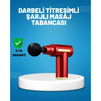 VipMarketim Titreşimli Masaj Tabancası 4 Başlıklı 6 Hız Ayarlı Kas Rahatlatıcı
