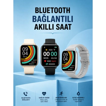 VipMarketim Titreşimli Sağlık Takipli Yeni Nesil Akıllı Saat 400mAh Batarya Kapasiteli
