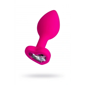 VipMarketim ToDo Diamond Heart Anal Plug, silikon, pembe, 7 cm, Ø 2 cm, 18 g