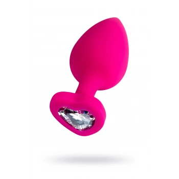 VipMarketim Todo Diamond Heart Anal Plug, Silikon, Pembe, 9,5 Cm, Ø 4 Cm