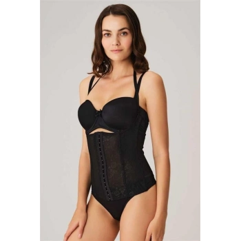 Vipmarketim Toparlayıcı Bel İnceltici Dikişli Büyük Beden Kancalı Çıkabilen Askılı Sıkı Bel Korse