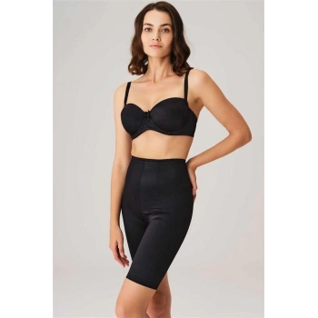 VipMarketim Toparlayıcı Bel Ve Bacak İnceltici Dikişli Uzun Paçalı Orta Bel Sıkı Şort Korse