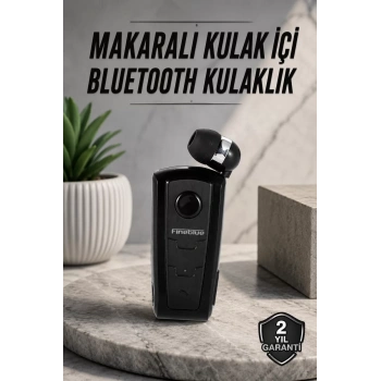 VipMarketim Tüm Telefonlara Uyumlu Mikrofonlu Titreşimli Makaralı Bluetooth Kulakiçi Kulaklık