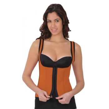Vipmarketim Turuncu Mi Agraflı Göğsü Açık Atlet Korse (kod:9173)