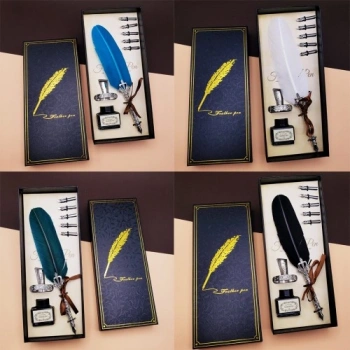 VipMarketim Tüylü Masaüstü Divit Kalem Seti