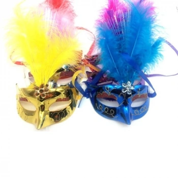 VipMarketim Tüylü Parti Maskeleri 12 Adet