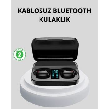 VipMarketim TWS Bluetooth Kulaklık 1800mAh Şarj Kutulu Dijital Ekranlı