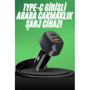 VipMarketim Type-C Girişli Araba Çakmaklık Şarj Cihazı 38W Oto Çakmaklık
