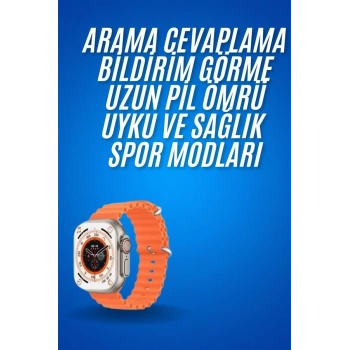 VipMarketim Ultra Akıllı Saat 49 Mm Çift Kordonlu Arama Cevaplama Bluetooth Bağlantılı