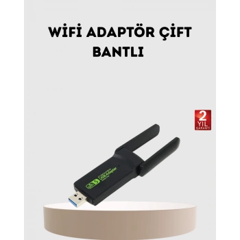 VipMarketim Ultratekno Dual Band WiFi Adaptör – 1200 Mbps USB 3.0 Çift Antenli Geniş Kapsama Alanı ve Yüksek Hız