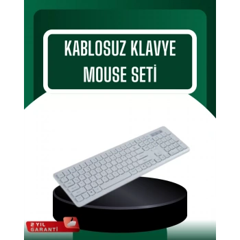 VipMarketim USB Alıcılı Kablosuz Klavye Mouse - Geniş Uyumluluk Sessiz Tuşlar