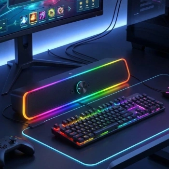 VipMarketim USB Jak Ve Mikrofon Çıkışlı RGB Hoparlör