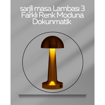 VipMarketim USB Şarjlı Dokunmatik LED Masa Lambası – 3 Renk Modu & Dimmer