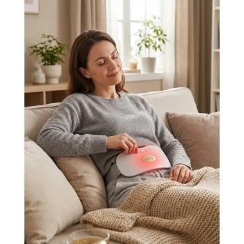 VipMarketim USB Şarjlı Kızılötesi Isıtmalı Titreşimli Kadın Bel ve Karın Masaj Kemeri