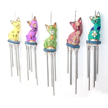 VipMarketim Üstü Ahşap Altı Metal Rüzgar Çanı