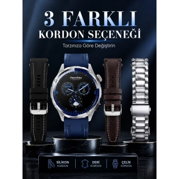 VipMarketim Uzun Süreli Pil Ömrüne Sahip AMOLED Akıllı Saat 3 Kordonlu Tasarım