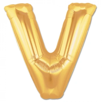 VipMarketim V Harf Folyo Balon Altın Renk 40 inç