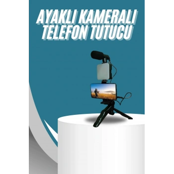VipMarketim Video Making Kit Telefon Tutucu Vlog Video Mini Led Işıklı
