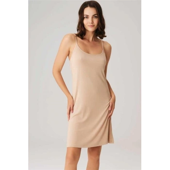 Vipmarketim Viskon İnce İp Askılı Kısa Elbise Altı Kombinezon