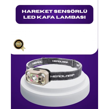 VipMarketim Wave Sensörlü LED Kafa Lambası Şarjlı Ayarlanabilir Işık