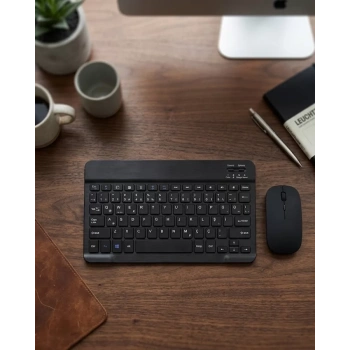 VipMarketim Wireless Klavye Mouse Seti Bluetooth Bağlantılı İnce Tasarım Sessiz Kullanım