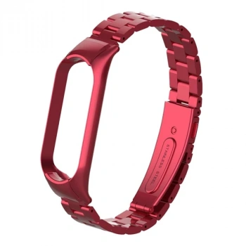 VipMarketim Xiaomi Mi Band 5 Stainless Steel 3 Bakla Çelik Kayış Kordon-(5775)